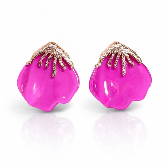 Anthropologie Jewelry - Elegant Pink and Gold Women's Earrings